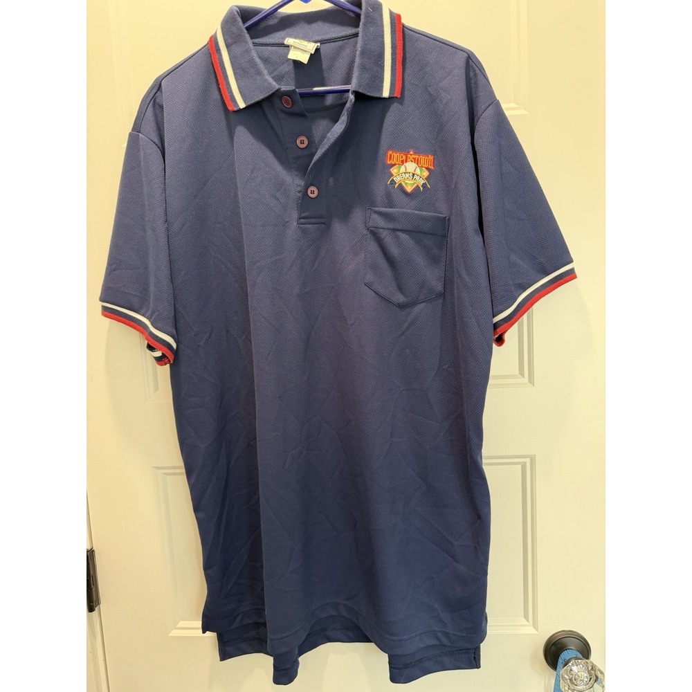 Cooperstown‎ Dreams Park Polo Shirt Large Blue Mesh Baseball CDP Authentic